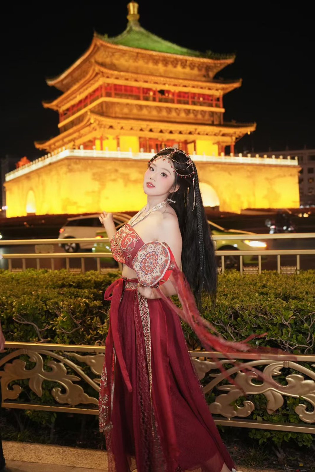 夜景汉服照片